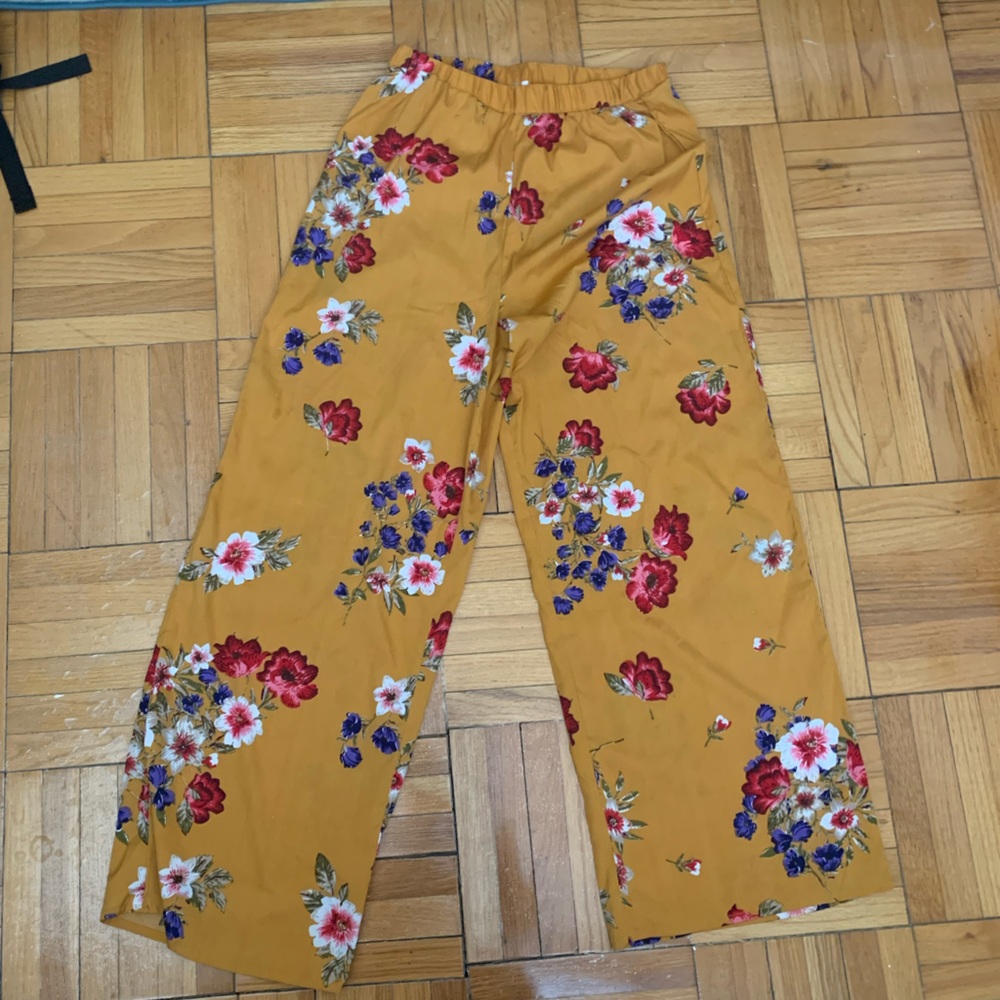 Yellow flowers flowery pants